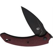 Bastinelli 262 Honos Black Stonewah Linerlock Knife Burgandy Micarta Handles