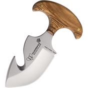 Cudeman 139L Bear Claw Guthook Fixed Blade Knife Olive Wood Handles