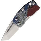 G.Sakai 11603 Money Clip Tanto Framelock Knife Mt Fuji Artwork Stainless Handles