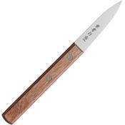 Kanetsune 344 Carbon Steel Paring Knife Brown Wood Handles