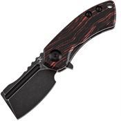 Kansept 3030S1 Mini Korvid Black Stonewash S35VN Linerlock Knife Red/Black G10 Handles