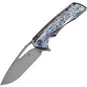 Kansept 1001A6 Kryo Damascus Framelock Knife Lightning Handles