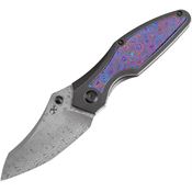 Kansept 1074A8 Baba Yaga Damascus Framelock Knife Timascus Handles