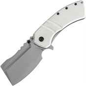 Kansept 1030A9 XL Korvid Stonewash 154CM Linerlock Knife White G10 Handles