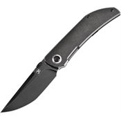 Kansept 1078A2 Tarkin Black Stonewash Tanto Framelock Knife Black Stonewash Handles