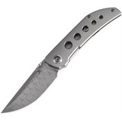 Kansept 1078A5 Tarkin Damascus Tanto Framelock Knife Machined Hole Titanium Handles