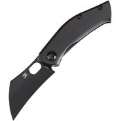 Kansept 2087A3 Osprey Black S35VN Wharncliff Framelock Knife Black Handles