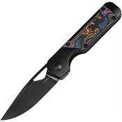 Kizer 3634SA1 Mini Militaw Black Framelock Knife 80s Camo Handles