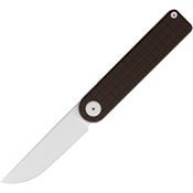 Maxace OM011B Nebula White MagnaCut Framelock Knife Chocolate Handles