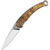 QSP 161B Dolphin Spear Point Linerlock Knife Brown Wood Handles