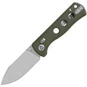 QSP 150GLB1 Canary Stonewash Spear Point GlydeLock Knife OD Green Handles