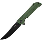 Ruike P122MG P122 Black Linerlock Knife Green Sculpted Micarta Handles