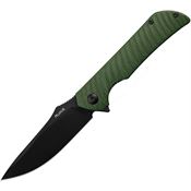 Ruike P123MG P123 Black Stonewash Linerlock Knife Green Handles