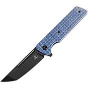 Tenable 2038T3 Anomaly Black Stonewash Nitro V Tanto Linerlock Knife Blue Frag Handles