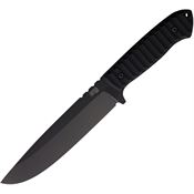 ZA-PAS EXTCGBK Expendable Toxic Black Carbon Steel Fixed Blade Knife Black G10 Handles