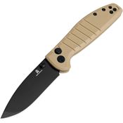 Bestech MK10F Bestechman Goodboy Jr. Black D2 Carbon Steel Knife Tan G10 Handles