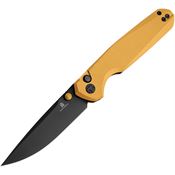 Bestech MK07E Bestechman Velix Black Button Lock Knife Yellow Handles