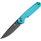 Bestech MK07D Bestechman Velix Gray Button Lock Knife Teal Handles