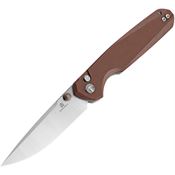 Bestech MK07B Bestechman Velix Two Tone Button Lock Knife Brown G-10 Handles