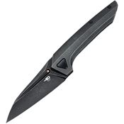 Bestech T2404A VK-Navi Black Stonewash M-Cut Red Insert Framelock Knife Black Stonewash Handles