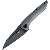 Bestech T2404D VK-Navi Black Stonewash M-Cut Red Insert Framelock Knife Dark Stonewash Handles