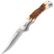 Browning 0530B Clip Point Lockback Knife Brown Jigged Bone Handles