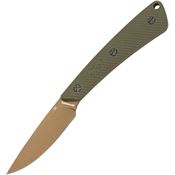 Browning 0538B Back Country Micro Bronze D2 Fixed Blade Knife OD Green Handles