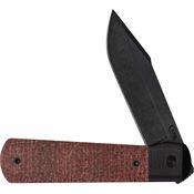 Case XX 10769 Longhouse Black Linerlock Knife Red Burlap Handles