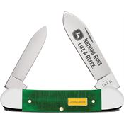 Case XX 15797 John Deere Canoe Knife Green Handles