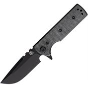 Chaves 14240 T.A.K. Black Elmax Drop Point Linerlock Knife Black Micarta Handles