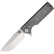 Chaves 14238 T.A.K. Stonewash Elmax Drop Point Linerlock Knife Black Micarta Handles