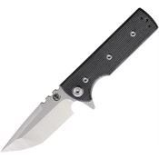 Chaves 14239 T.A.K. Stonewash Elmax Tanto Point Linerlock Knife Black Micarta Handles