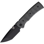 Chaves 14237 Redencion Street Black PVD Elmax Tanto Point Linerlock Knife Black Micarta Handles