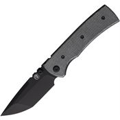 Chaves 14233 Redencion 229 Black PVD Elmax Tanto Point Linerlock Knife Black Micarta Handles