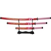 China Made 927029PK Gold Dragon Samurai Set Pink Handles