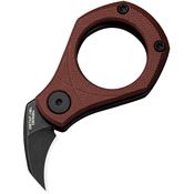 Civivi 230381 Pyrus Utility Black Stonewash Hawkbill Slip Joint Knife Burgandy Handles