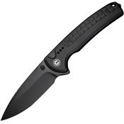 Civivi 22025D1 Sentinel Strike II Black Stonewash Nitro V Drop Point Button Lock Knife Black Handles