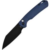 CJRB 1945BBU Pyrite Light Black Wharncliff ButtonLock Knife Blue Handles