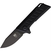 Cobratec RTDSBLK Small Riptide Black D2 Carbon Steel Linerlock Knife Black Handles