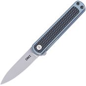 CRKT 7070 Pup Spear Point Linerlock Knife Black/Blue Handles