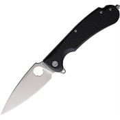 Daggerr RSFBKSW Resident Stonewash Spear Point Linerlock Knife Black Handles