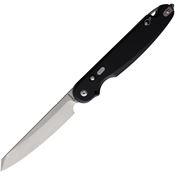 Daggerr FM033BKSW Anaconda Stonewash VG-10 Sheepfoot ButtonLock Knife Black Handles