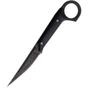 ElitEdge 20691BK Black Stonewash Fixed Blade Knife Black Handles