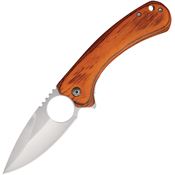 Elk Ridge A2004DB Assist Open Drop Point Linerlock Knife Dark Brown Wood Handles