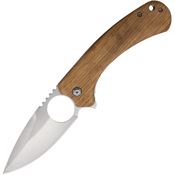 Elk Ridge A2004LB Assist Open Drop Point Linerlock Knife Light Brown Wood Handles