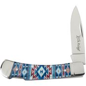 Elk Ridge 42451BL Drop Point Lockback Knife Blue Southwest Handles