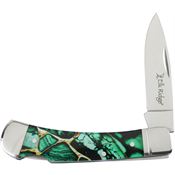 Elk Ridge 42451DG Drop Point Lockback Knife Dark Green Handles