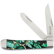 Elk Ridge 42452DG Trapper Knife Dark Green Handles