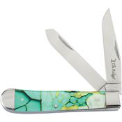 Elk Ridge 42452LG Trapper Knife Light Green Handles