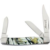 Elk Ridge 42453BK Stockman Knife Black/White Handles